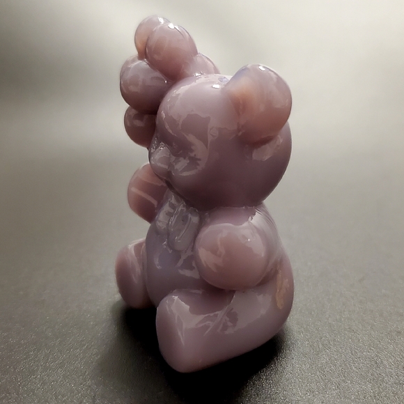 Vntg Boyd "Patrick the Bear" Opaque Amythest Purple Lavender Slag Glass - Picture 3 of 8